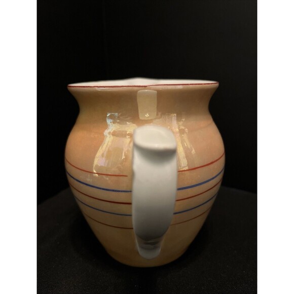 Vintage 1930s Union K Czech Lusterware Striped Art Deco Pitcher 1/2 Liter - Picture 3 of 13